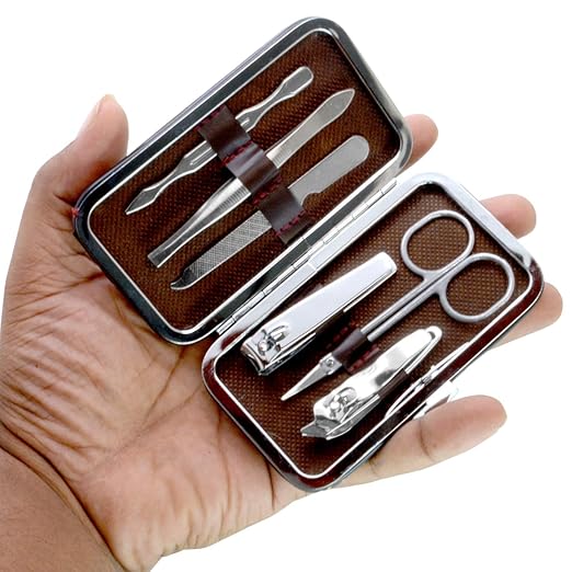 6 in 1 Nail Art Clipper Pedicure Manicure Tweezer Cutter Earpick Tool Set