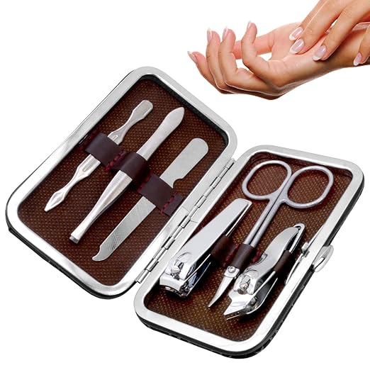 6 in 1 Nail Art Clipper Pedicure Manicure Tweezer Cutter Earpick Tool Set