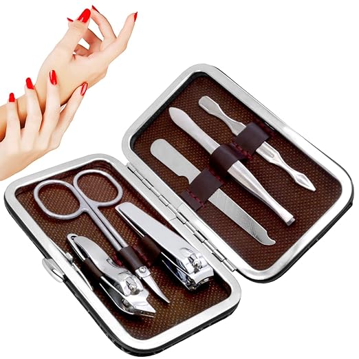 6 in 1 Nail Art Clipper Pedicure Manicure Tweezer Cutter Earpick Tool Set