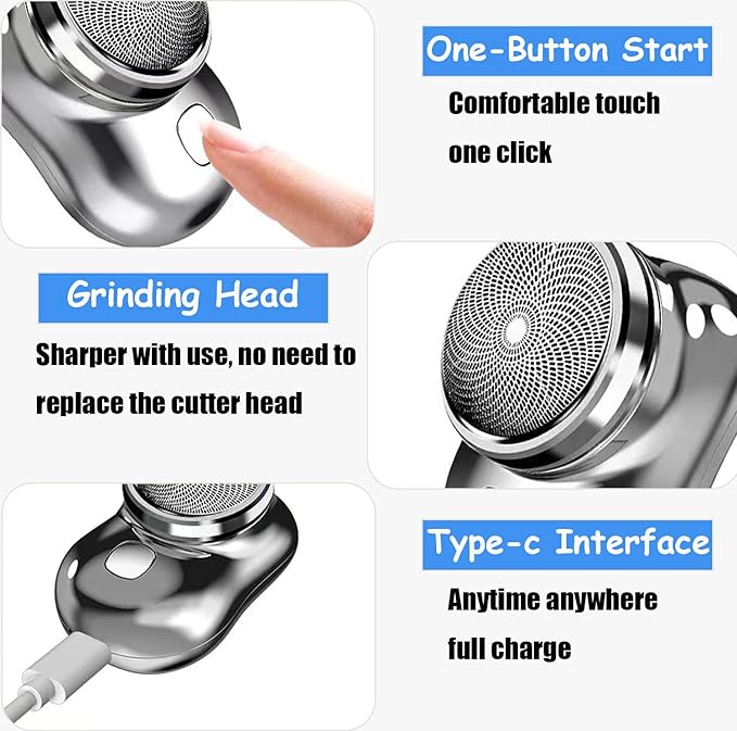 Mini-Shave Portable Electric Shaver, Mini Electric Razor Shavers for Men