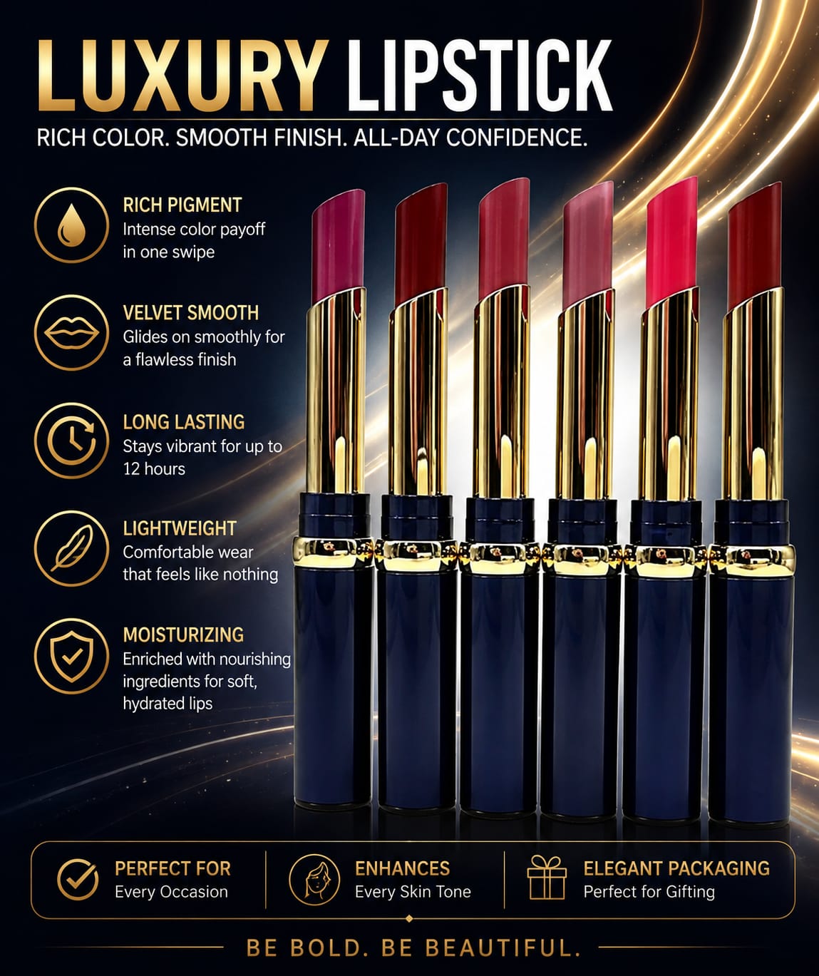 Premium Matte Lipsticks (Multicolor, Pack of 4)